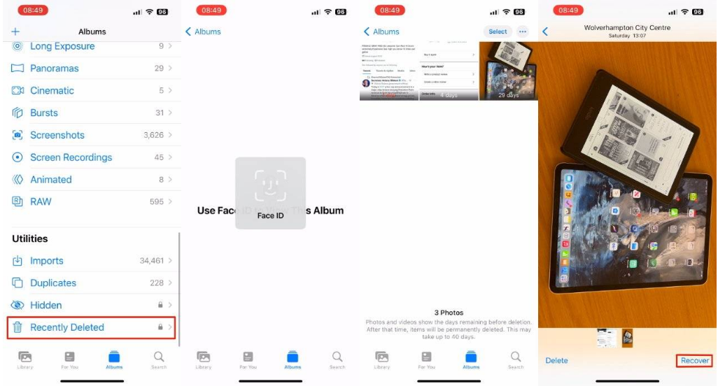 点军苹果14维修分享 iPhone14 上恢复已删除的照片 